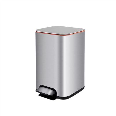 HIHELO Trash Bin Bathroom Step Trash Can, Brushed Stainless Steel 13 Liter Step Bin for Bedroom, Home, Office Kitchen Trash Can (Color : Brass)