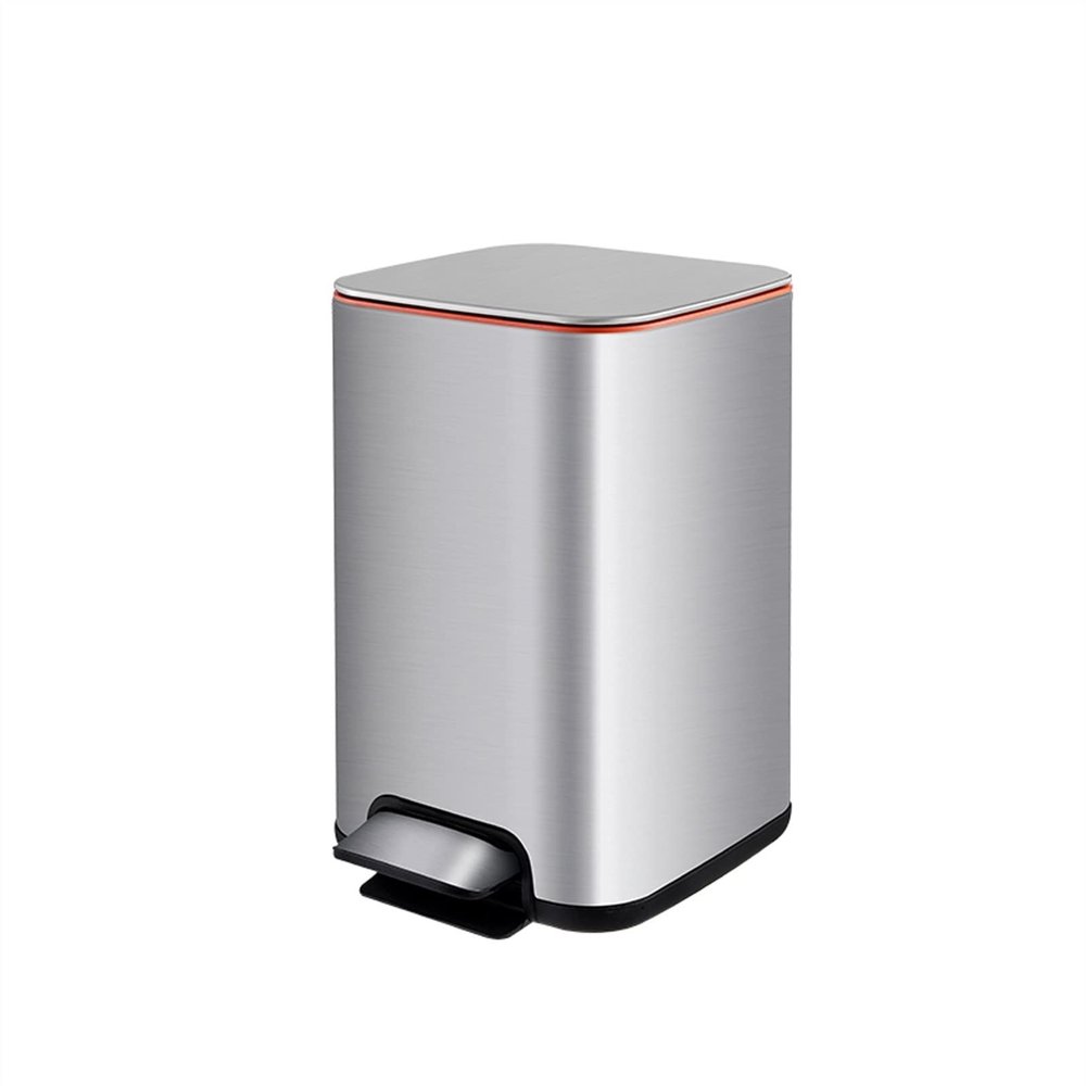 HIHELO Trash Bin Bathroom Step Trash Can, Brushed Stainless Steel 13 Liter Step Bin for Bedroom, Home, Office Kitchen Trash Can (Color : Brass)
