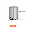 HIHELO Trash Bin Bathroom Step Trash Can, Brushed Stainless Steel 13 Liter Step Bin for Bedroom, Home, Office Kitchen Trash Can (Color : Brass) view 2