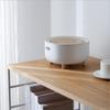 BONAD Kitchen Garbage Can Mini Trash Can with Lid Desktop Trash Can Press Trash Can Mini Desk Trash Can Tiny Countertop Garbage Can for Desk Table Office Kitchen Bedroom, White Wastebasket view 3