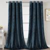 ADOORO Blackout Curtains Decorative Print Thermal Insulated Window Drapes for Bedroom Energy Savings Room Darkening Soundproof Grommet Panels,Blue,84x45 in(WxL) view 1