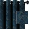 ADOORO Blackout Curtains Decorative Print Thermal Insulated Window Drapes for Bedroom Energy Savings Room Darkening Soundproof Grommet Panels,Blue,84x45 in(WxL) view 3