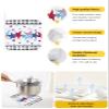 5 Pack Pot Holders for Kitchen Blue Star Stripe Black Plaid Flag Day Heat Proof Potholder Hot Pads Trivet,Pentacles on White Washable Coaster Potholders for Cooking Baking Grilling view 2