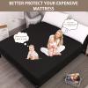 Mecerock Mattress Protector, Breathable and Soft Waterproof Mattress Protector, Mattress Cover, Black King Mattress Cover view 4