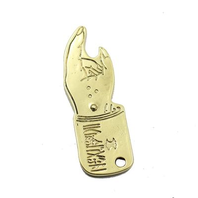 1Pcs DIY Personality Brass DIY Creative Bottle Opener Keychain Pendant Finger Bottle Meter Accessories Five Emperors Accessories(73 * 22mm)