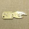 1Pcs DIY Personality Brass DIY Creative Bottle Opener Keychain Pendant Finger Bottle Meter Accessories Five Emperors Accessories(73 * 22mm) view 2