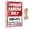 CakJuice Funny Signs for Man Cave Lawnmower Parking Only Wooden Sign Bathroom Decor Sets Spring Door Decorations (Size : 20X30CM) view 1