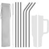 6 Pack Stainless Steel Straw Replacement 40 oz for Stanley Adventure Travel Tumbler, Reusable Straws with Cleaning Brush Compatible with Stanley 40oz Cup Tumbler view 1
