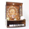 Handmade Beautiful Small Wooden Temple/Pooja Mandir Home and Office Premium Hand Made Wooden Hindu Temple for Home | Wooden Indian Pooja Mandir with Storage Racks | Symbolic God House | Seat of God 11.5"D x 11.5"W x15.5"H view 3