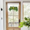KWQBHW Artificial Lemon Swag 25.6inch Spring Summer Fruit Wreath Yellow Lemon and Blueberry Swag with Green Leaves for Front Door Wall Window Decor view 4