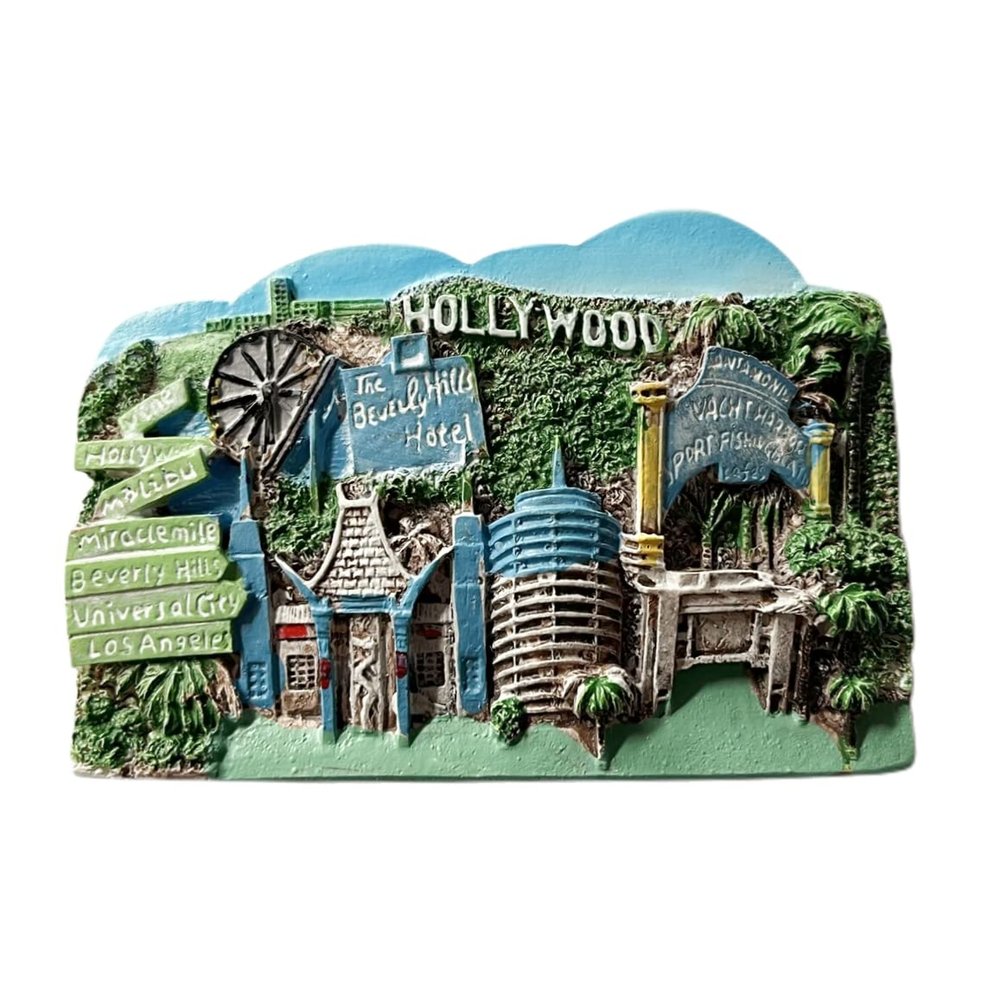 Los Angeles USA 3D Fridge Magnet Souvenir Gift,Resin Handmade Refrigerator Magnet Home & Kitchen Decoration Collection