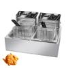 YIEOTM Commercial Electric Double Cylinder Deep Fryer, Accurate Temperature Control, Easy Cleaning for French Fries, Onion Rings, Fried Chicken view 1