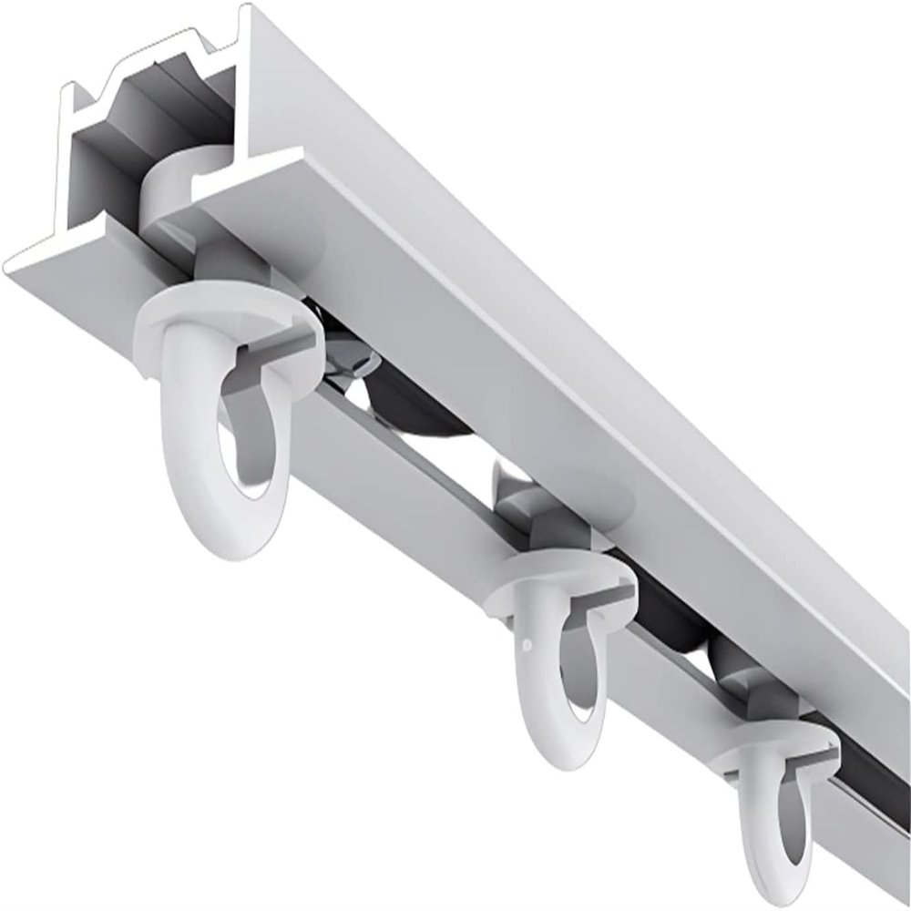 Room Divider Ceiling Track Hospital Commercial Ceiling Curtain Track System, Balcony/Living Room/Office Sliding Curtain Rod - Embedded Invisible, 3.3 6.5 9.8 13 16.4 19.6 FT Long, Ceiling Mount ( Colo