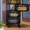 Bsetain 360 Degree Rotating Vegetable Basket, Kitchen Wheel Rotating Fruit Basket, Floor-Standing Multi-Layer Kitchen Storage Rack, Kitchen and Bathroom Household Storage Rack (Size : 4f) view 3