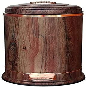 OSCCAR Trash Can Decorative Waste Basket Cafe Trash Can, Retro Style Decorative Refuse Bin Bathroom Kitchen Pedal Bin Waterproof Easy to Clean Indoor (Color : A, Size : 10L)