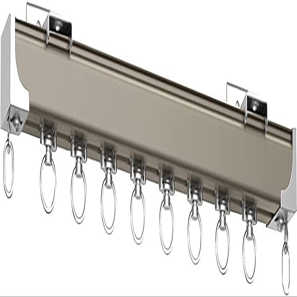 Room Divider Ceiling Track Hospital Wall Mount Sliding Curtain Track System, Aluminum Alloy Room Divider Curtain Rod, for Living Room/Balcony/Bedroom, Not Bendable, with Rollers ( Color : Grey , Size