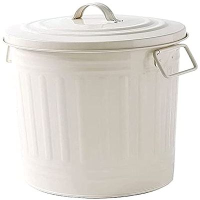OSCCAR Trash Can Home Bedroom Home Bedroom Retro Simple Open Lid Bathroom Creative Paper Basket Nordic Style Round Bucket Storage Bucket Office Paper Basket Kitchen Waste Bins
