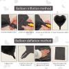 Black White Foil Heart Balloons, 10PCS Black White Agate Heart Shape Balloons, Valentines Balloons 18inch Black Foil Balloon for Helium Valentine Decorations for Wedding, Baby Shower, Anniversary view 3