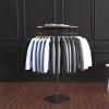 QQXX Round Clothing Rack with Wood Topper,Retail Clothing Display Stand,Rotating Garment Rack,freestanding Clothes Racks for Clothes Boutique Home(60x135cm(24x53inch), Wood) view 2