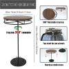QQXX Round Clothing Rack with Wood Topper,Retail Clothing Display Stand,Rotating Garment Rack,freestanding Clothes Racks for Clothes Boutique Home(60x135cm(24x53inch), Wood) view 4