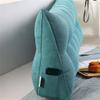 Headboard Pillow Triangular Wedge Body Positioners Pillow Reading Bedrest Throw Pillows Large Bolster Headboard Back Support Lumbar Cushion with Side Pockets,Blue,Queen/150cm view 4