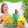 Ferraycle 24 Pcs Dinosaur Party Favor Bags with Handles Dinosaur Birthday Party Supplies Dino Non Woven Goodie Bags Reusable Gift for Kids Boys Girls Candy Goody(Vivid) view 2