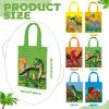 Ferraycle 24 Pcs Dinosaur Party Favor Bags with Handles Dinosaur Birthday Party Supplies Dino Non Woven Goodie Bags Reusable Gift for Kids Boys Girls Candy Goody(Vivid) view 3