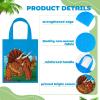 Ferraycle 24 Pcs Dinosaur Party Favor Bags with Handles Dinosaur Birthday Party Supplies Dino Non Woven Goodie Bags Reusable Gift for Kids Boys Girls Candy Goody(Vivid) view 4