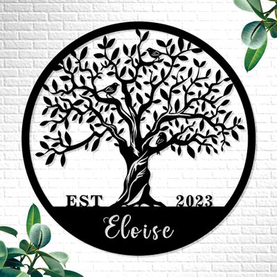 Personalized Tree of Life Metal Sign, Custom Name Sign, Tree of Life Wall Art, Custom Signs Outdoor Metal, Personalized Anniversary, Wedding Gift for Couple 2025