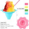 Boao 400 Pieces 5oz Colorful Flower Snow Cone Cups with Spoon Straws, Plastic Shaved Ice Reusable Snow Cone Bowls Supply Shaved, Snack, Ice Cream for Summer, Holiday, Party, Cookout view 2