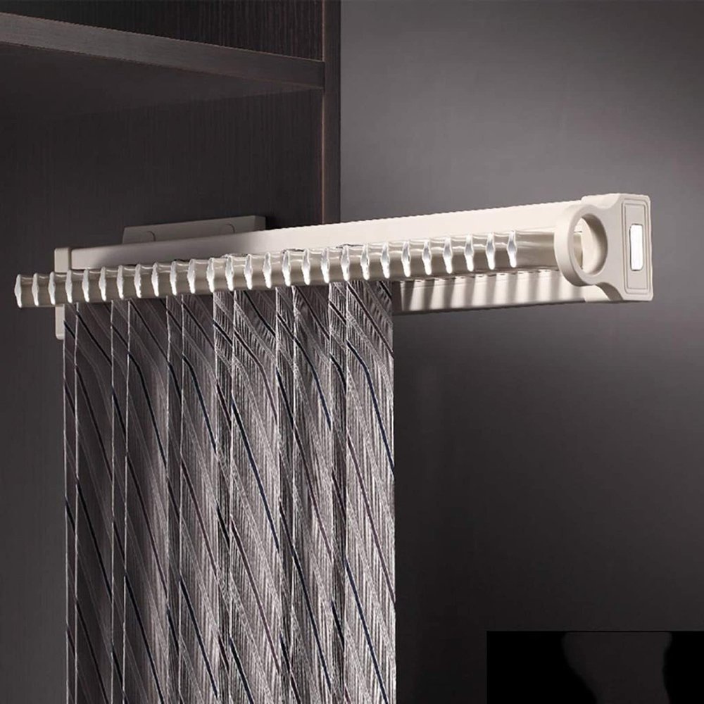 THEGA Organizer Rack for Wardrobe - Extensible Tie Rack, Pull Out Scarves Belt Rack, Space Saving Trouser Hanger Rack (50cm) (Color : A)