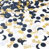 400 Pcs Navy Blue Baby Shower Confetti Moon and Star Baby Shower Decorations Eid Ramadan Mubarak Decoration Gold White Star Moon Confetti Scatter for Gender Reveal Decor view 1