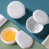2 Pack Portable Round Soap Dishes, Plastic Soap Container with Lid Leak-Proof Drain Soap Box Holder Soap Container (Black+White) view 3