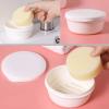 2 Pack Portable Round Soap Dishes, Plastic Soap Container with Lid Leak-Proof Drain Soap Box Holder Soap Container (Black+White) view 4