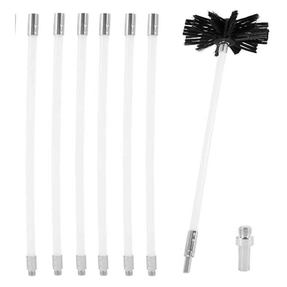 chimney sweep kit Chimney Sweep Kit Chimney Kit, Chimney Flue Cleaning Rod Sweep For Cleaning Fireplace Flue And Duct Vent, Including 6/9/12/15Flexible Rods, Easy To Use ( Color : 6 Rods , Size : 610m