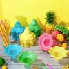 Boao 490 Pieces 5oz Colorful Flower Snow Cone Cups with Spoon Straws, Plastic Shaved Ice Reusable Snow Cone Bowls Supply Shaved, Snack, Ice Cream for Summer, Holiday, Party, Cookout view 4