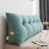 Headboard Pillow Triangular Wedge Body Positioners Pillow Reading Bedrest Throw Pillows Large Bolster Headboard Back Support Lumbar Cushion with Side Pockets,Green,King/180cm view 1