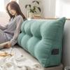 Headboard Pillow Triangular Wedge Body Positioners Pillow Reading Bedrest Throw Pillows Large Bolster Headboard Back Support Lumbar Cushion with Side Pockets,Green,King/180cm view 3