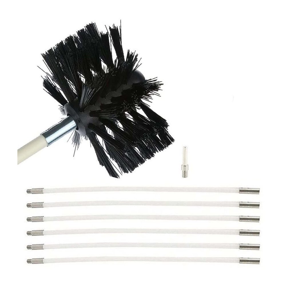 chimney sweep kit Fireplace Brush Rod Set,Chimney Sweep Kit Fireplace Brush Contains 6/9/12/15 Flexible Rods Fireplace Brush Kit Fireplace Cleaning Rod Cleaning Brush ( Color : 6 Rods , Size : 410mm )