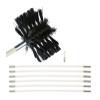 chimney sweep kit Fireplace Brush Rod Set,Chimney Sweep Kit Fireplace Brush Contains 6/9/12/15 Flexible Rods Fireplace Brush Kit Fireplace Cleaning Rod Cleaning Brush ( Color : 6 Rods , Size : 410mm ) view 1