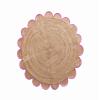 4x4, 5x5, 6x6,feet Natural Jute Scallop Round Rug, Floor Scalloped Edge Rug Braided Boho Eco Large Circular Handmade Area Rugs view 1