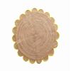 4x4, 5x5, 6x6,feet Natural Jute Scallop Round Rug, Floor Scalloped Edge Rug Braided Boho Eco Large Circular Handmade Area Rugs view 1