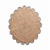 4x4, 5x5, 6x6,feet Natural Jute Scallop Round Rug, Floor Scalloped Edge Rug Braided Boho Eco Large Circular Handmade Area Rugs view 1