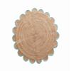 4x4, 5x5, 6x6,feet Natural Jute Scallop Round Rug, Floor Scalloped Edge Rug Braided Boho Eco Large Circular Handmade Area Rugs view 1