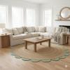 4x4, 5x5, 6x6,feet Natural Jute Scallop Round Rug, Floor Scalloped Edge Rug Braided Boho Eco Large Circular Handmade Area Rugs view 2
