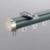 ZAQYCM Ceiling Mounted Shower Curtain Track Black Grey Green, Aluminum Mute Track Curtain Rod with Roller Hooks and End Cap, for Room Dividers/Bay Window/Closet (Color : #4, Size : 10m/32.8ft) view 1
