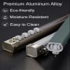 ZAQYCM Ceiling Mounted Shower Curtain Track Black Grey Green, Aluminum Mute Track Curtain Rod with Roller Hooks and End Cap, for Room Dividers/Bay Window/Closet (Color : #4, Size : 10m/32.8ft) view 2
