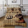 Western Cowboy Horseshoes Kids Bedspread Queen Size,Wooden Door Rustic Farmhouse Coverlet Set,Girls Boys Adults Room Decor,Texas Star Tribal Quilted Coverlet,Brown Retro Bedding Quilt,2 Pillowcases view 2