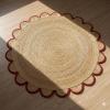 4x4, 5x5, 6x6,feet Natural Jute Scallop Round Rug, Floor Scalloped Edge Rug Braided Boho Eco Large Circular Handmade Area Rugs view 4