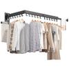 ZdwCyl Wall Mounted Clothes Hanger,Clothes Drying Rack,Laundry Drying Rack,Drying Rack Clothing,Laundry Hanger Rack,Retractable Dryer Racks,Collapsible, Aluminum,can be Fold Upward & Left & Right view 1